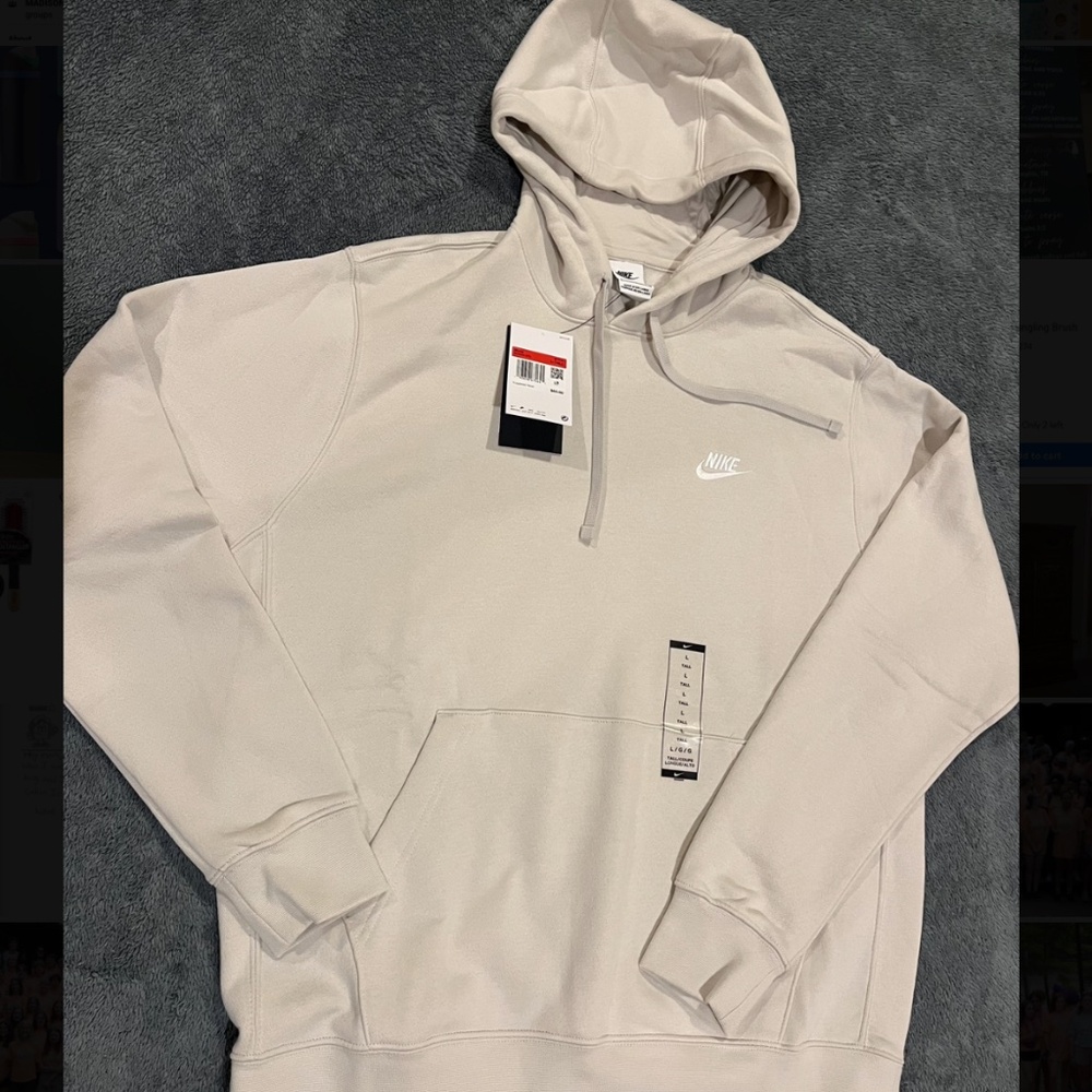 Men’s Nike Hoodie Large Tall (LT) color: Light Bone